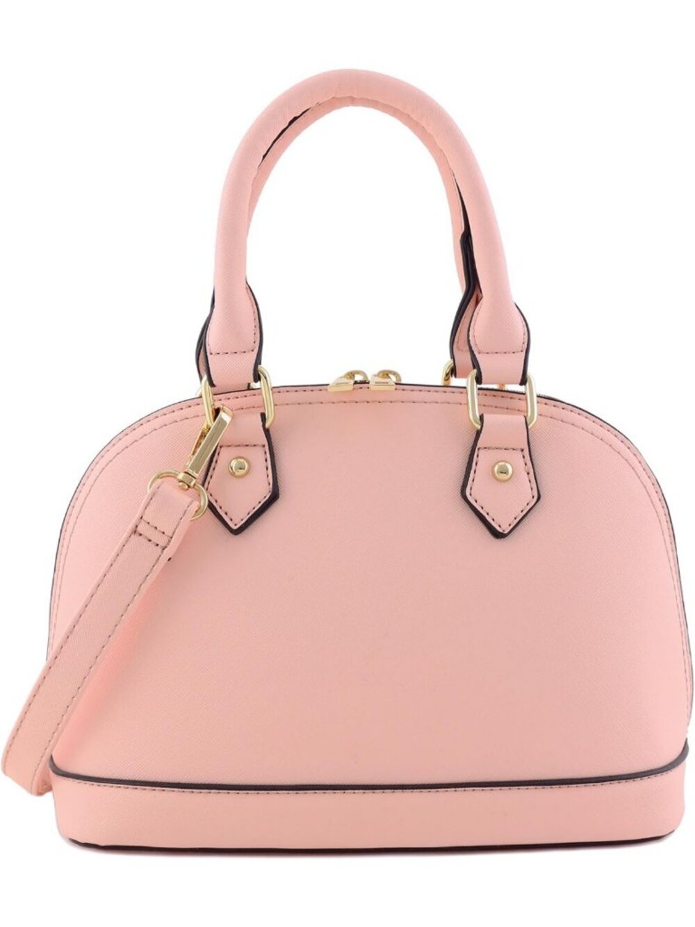 Stylish Zip-Around Saffiano Dome Satchel Bag | Chic, Versatile Handbag